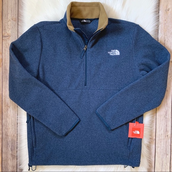 blue north face half zip